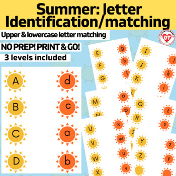 Preview of OT SUMMER upper & lowercase letter recognition/matching worksheets: prewriting