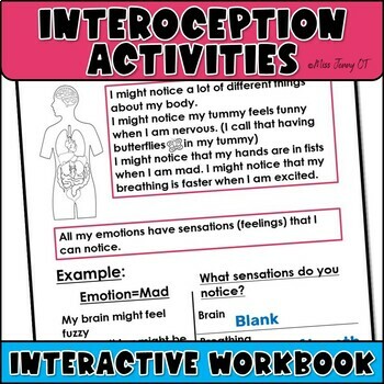 Preview of OT Self Regulation Interoception Workbook Whole Body Activities for SEL