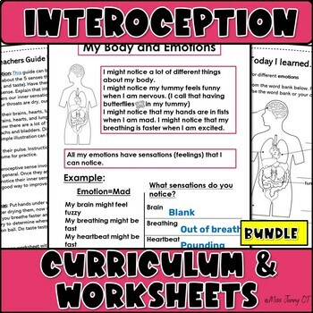 Preview of OT Self Regulation Worksheets and Interoception Curriculum for SEL BUNDLE