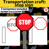 OT Stop sign craft Transportation themed Color, Cut, Glue 