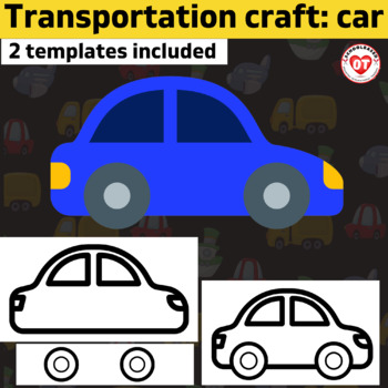 Preview of OT Transportation craft: CAR Color, Cut, Glue Craft template no prep
