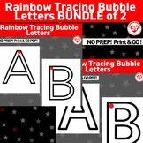 OT Uppercase Letter rainbow tracing worksheet bundle! No prep!