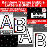 OT Uppercase Letter rainbow tracing worksheet bundle! No prep!
