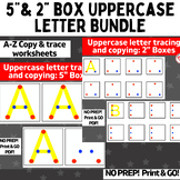 OT Uppercase Letter trace and copy worksheets: 2" & 5" Box