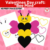 OT Valentines day craft bumble bee heart Color, Cut, Glue 