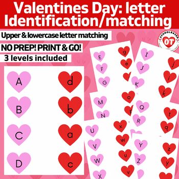 Preview of OT Valentines day upper & lowercase letter identification/matching worksheets