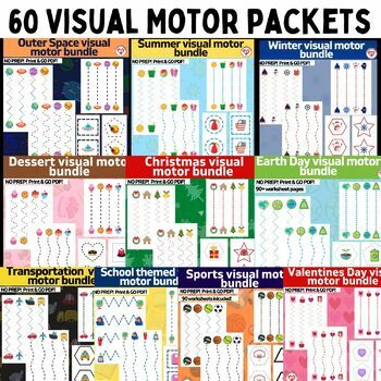 Preview of OT Visual Motor prewriting lines/shape bundle: 1,800 no prep writing worksheets