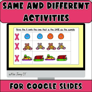Preview of OT Visual Perception Same Different Activities for GOOGLE SLIDES™ 