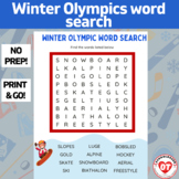 OT WINTER OLYMPICS  themed Word search worksheet no prep p