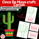 OT cinco de mayo Cactus craft Color, Cut, Glue craft templ