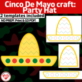 OT cinco de mayo hat craft Color, Cut, Glue craft template