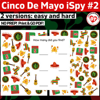 Preview of OT cinco de mayo ispy #2  themed search, find and count ispy: no prep print & go