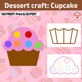 OT dessert craft #3: cupcake worksheet no prep template: c