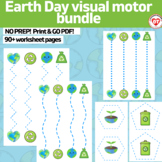 OT earth day visual motor worksheets:tracing/copying lines