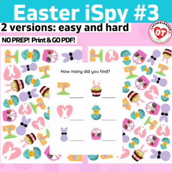 Preview of OT easter ispy #3: easter search, find and count worksheets (2 versions) no prep