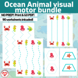 OT ocean animal visual motor worksheets: tracing/copying l