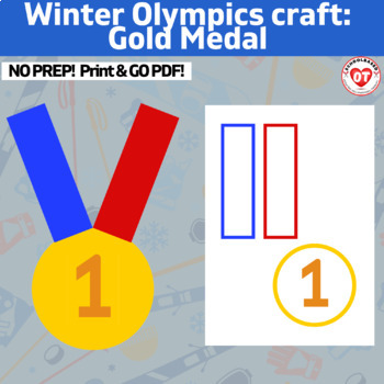 Preview of OT olympic Gold Medal Craft: Color, Cut, Glue Craft template: No prep print & go