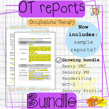 Preview of ALL OT report templates BUNDLE | Beery VMI, BOT-2, M-FUN, DASH, Sensory Profile