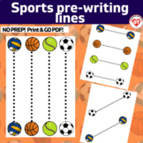 OT sports Prewriting worksheets trace/copy Horizontal, Ver