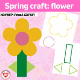 OT spring flower craft #3: color, cut, glue craft template