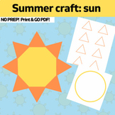 OT summer sun craft Color, Cut, Glue craft template print 