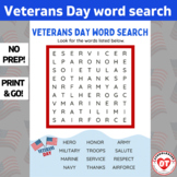 OT veterans day themed Word search worksheet: Special ed, 