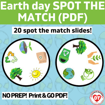 Preview of OT: virtual EARTH DAY themed spot the match visual perceptual game