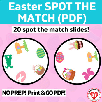 Preview of OT: virtual EASTER spot the match visual perceptual game: 20 slides