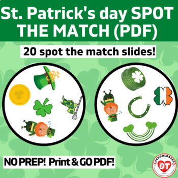 Preview of OT virtual ST. PATRICKS DAY spot the match visual perceptual game