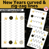 OT visual motor: New Years tracing/cutting curved and zig-