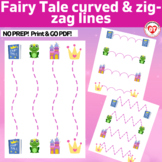 OT visual motor tracing worksheets: FAIRYTALE theme trace 