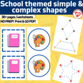 OT visual motor worksheets BACK TO SCHOOL themed trace/cut