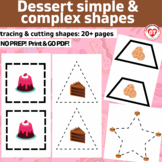 OT visual motor worksheets DESSERT themed trace/cut simple