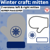OT winter mitten craft: color, cut , glue craft template: 