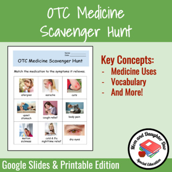 Preview of OTC Medicine Scavenger Hunt | Google Slides & Printable Edition