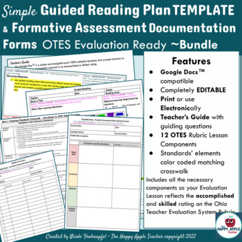 Preview of OTES 2.0 Guided Reading G Doc™ Lesson Plan Template & Assessment Bundle