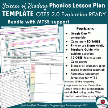 Preview of OTES 2.0 Science of Reading G Doc™ Lesson Plan Template & Assessment Bundle