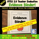 OTES 2.0 Teacher Evaluation Evidence & Resource Binder FREEBIE