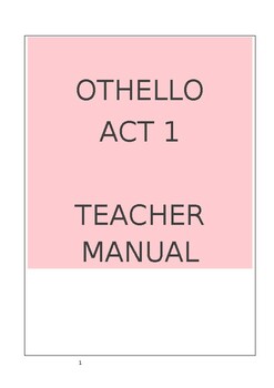 Preview of OTHELLO ACT 1 Teacher Manual