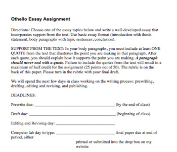 othello essay prompts