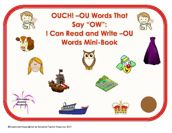 Preview of OUCH! -OU Words that Say OW: I Can Read and Write -OU Words Mini-Book