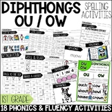 OU OW Diphthongs Word Work Worksheets & Activities 1st Gra