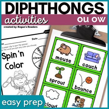 Preview of Diphthongs Phonics Activities - OU OW