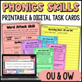 OU & OW : Phonics Activities for Older Students - Task Car