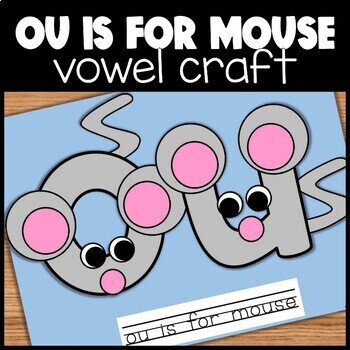 Preview of OU Vowel Digraph Letter Craft | ou is for mouse printable digraph craft template