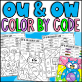 OU and OW Color by Code Worksheets: Phonics Diphthongs