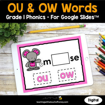 Preview of OU and OW Phonics Activities | Vowel Diphthongs 1st Grade Phonics Vowel Teams