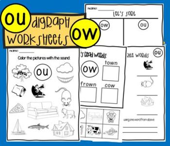 ou sound worksheet teaching resources teachers pay teachers