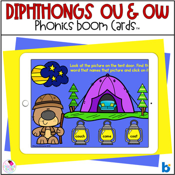 Preview of Diphthongs OU OW Phonics BOOM Cards™ Digital Activities for ELA Centers