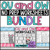 OU and OW Worksheets BUNDLE: NO prep, Cloze, Sorts, Myster